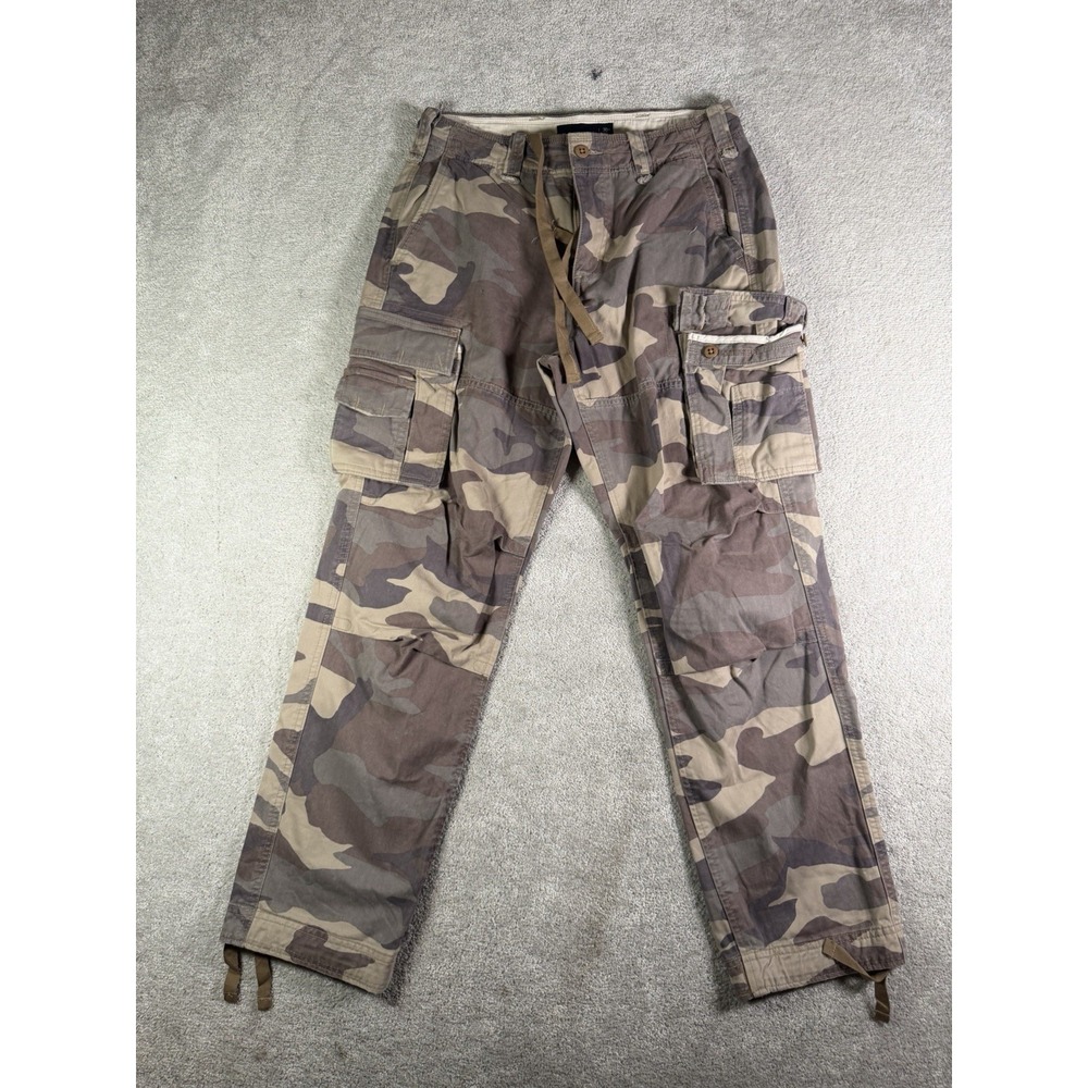 Abercrombie & Fitch Faded Camo Cargo Paratrooper Pants Mens 30x30 Military Y2k